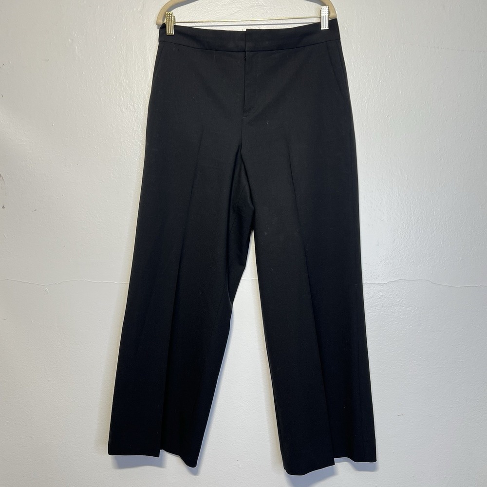 Everlane 100%‎ Wool Blend High Rise Wide Leg Trousers Black Size 8 Office Siren